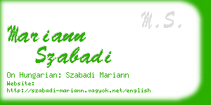 mariann szabadi business card